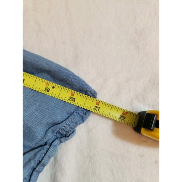 L.L. Bean Shirt Men 3XL Tall 3XLT Blue Short Sleeve Preppy Business Linen Blend - Picture 9 of 10